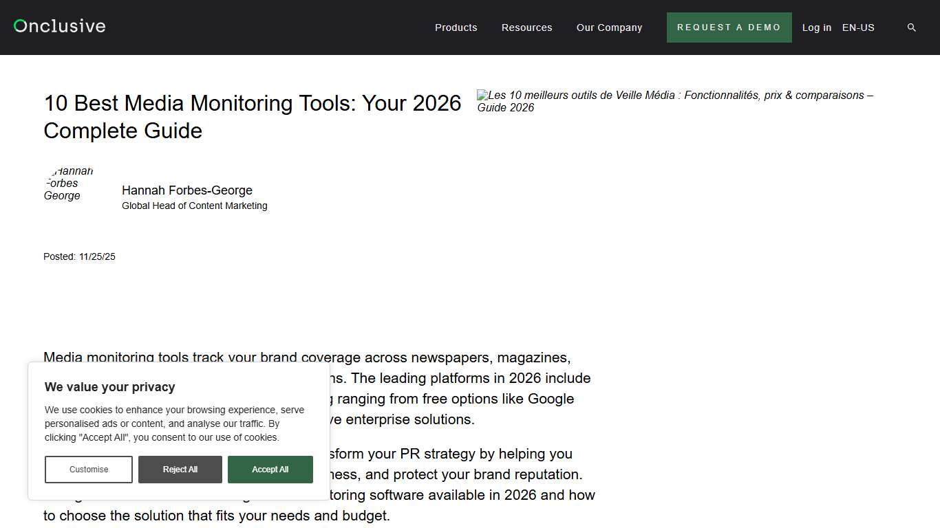 10 Best Media Monitoring Tools: Your 2026 Complete Guide - Onclusive