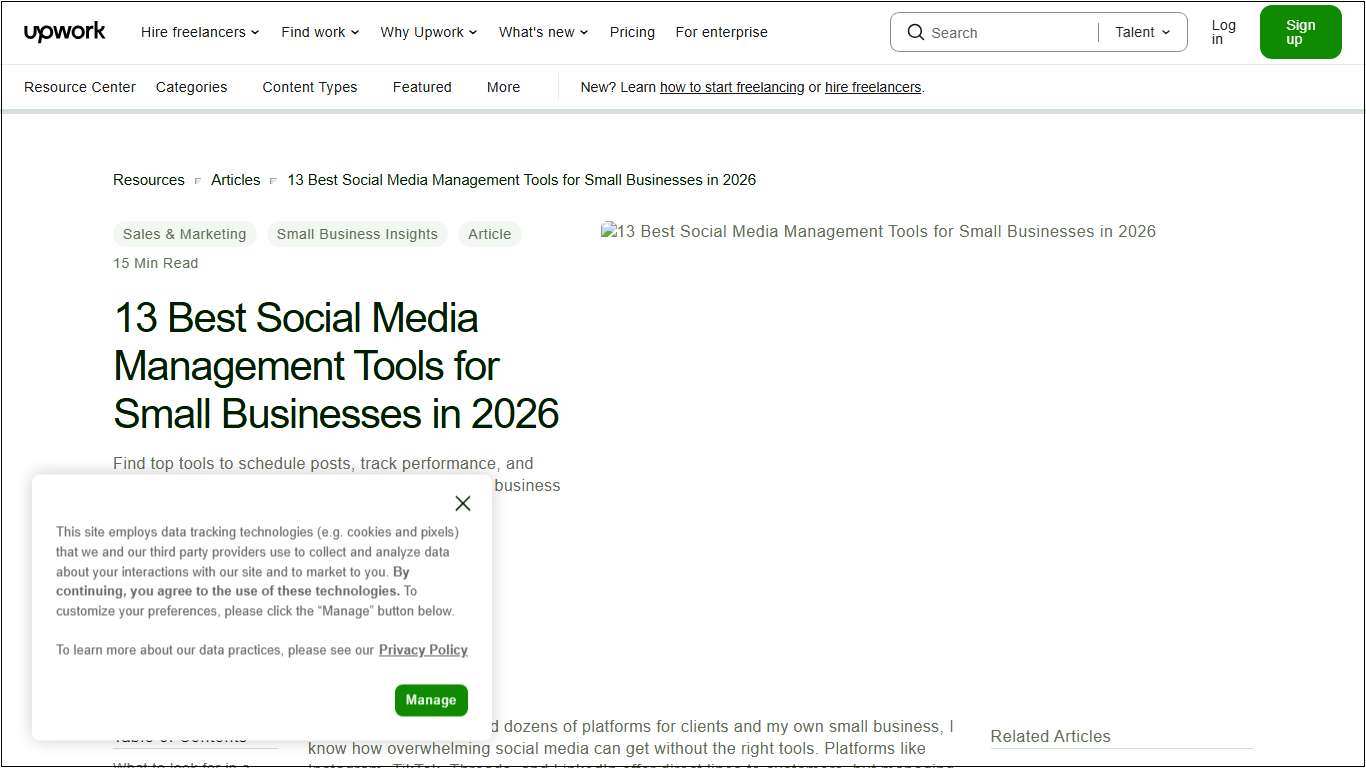 13 Best Social Media Management Tools for Small Businesses in 2026 - Upwork